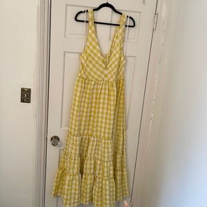 Free People yellow plaid maxi dress. Sz M
